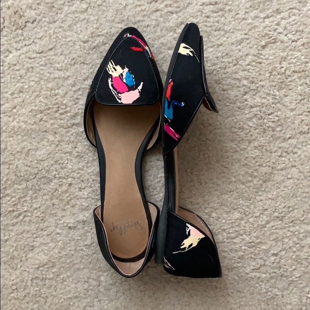 Shellys London watercolour print flats